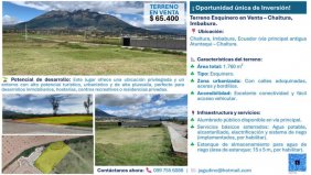 Terreno en Venta en Chaltura Antonio Ante, Imbabura