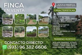 Finca en Venta en  Puerto Quito, Pichincha