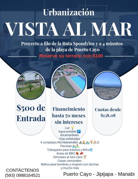 Terreno en Venta en Puerto Cayo Jipijapa, Manabi