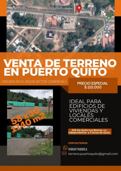 Terreno en Venta en  Puerto Quito, Pichincha